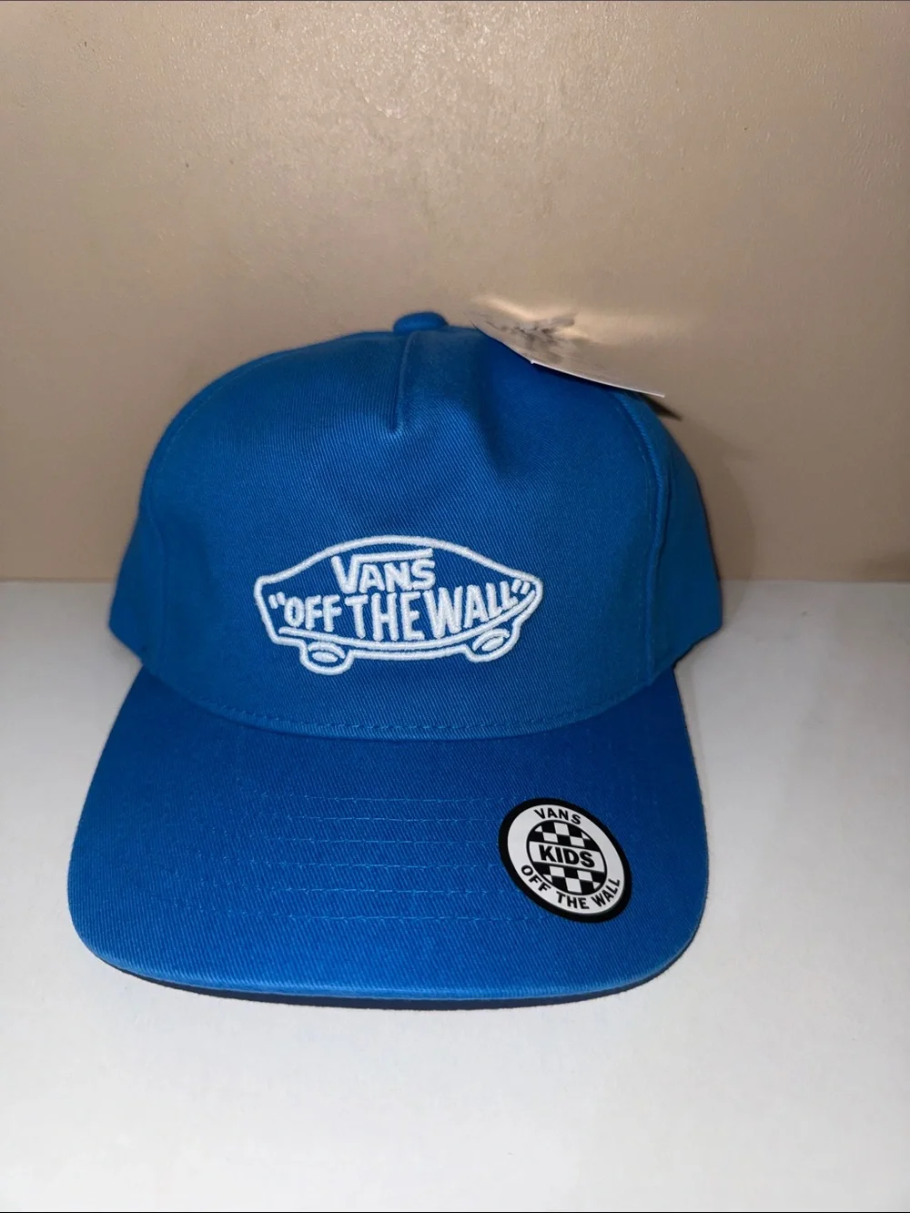 Vans Blue Kids Snapback Hat with White 'Off The Wall' Logo